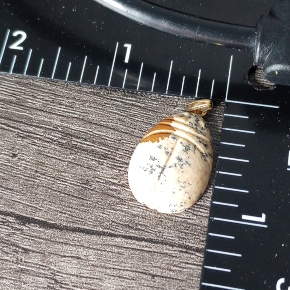 Jasper Precious Stone Beetle Pendant P245 - Picture 3 of 3